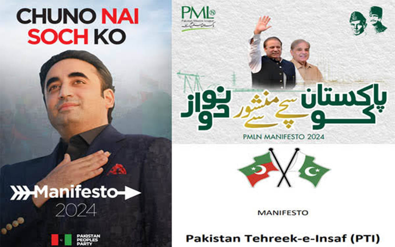 Deciphering Promises: A Comparative Analysis of PTI, PPP, and PML-N\’s Electoral Manifestoes